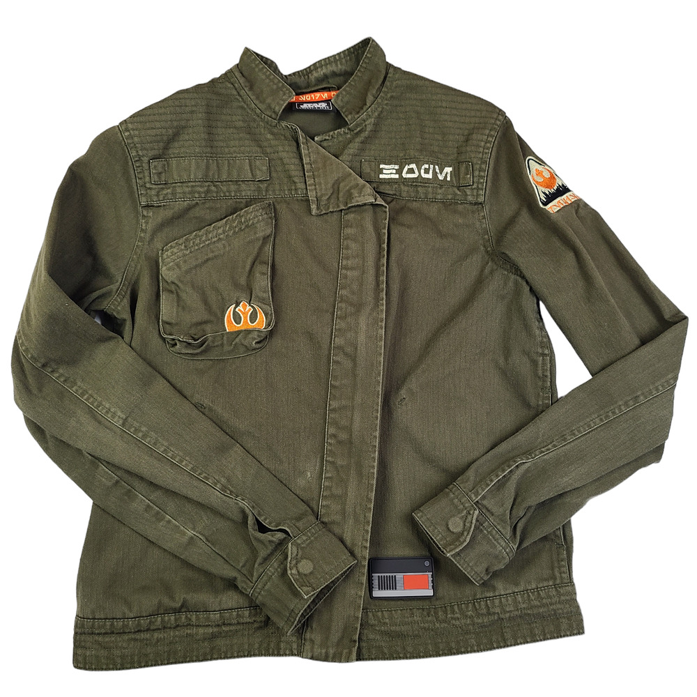 Disney Star Wars Galaxys Edge Resistance Logo Jacket Green Spire Outpost Size XS